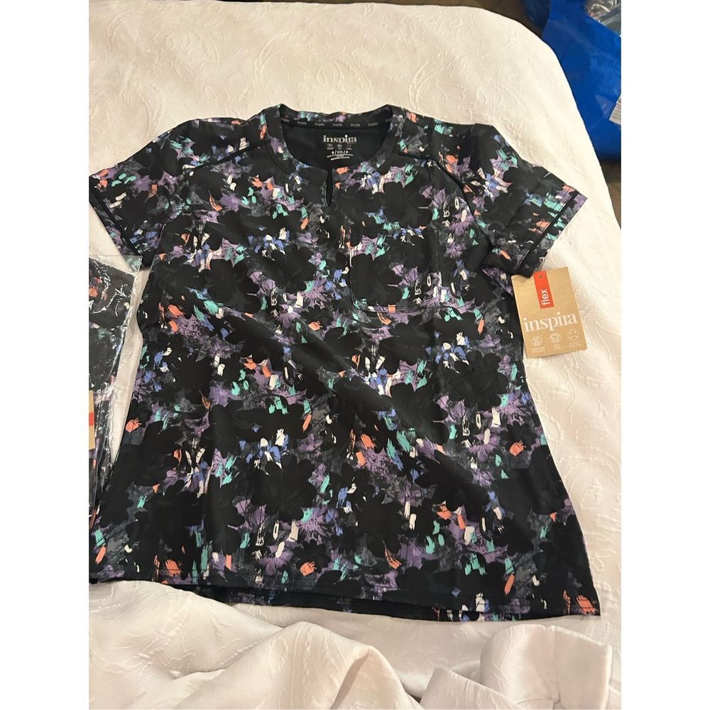 NEW Inspira Flex Round Neck Print Top S